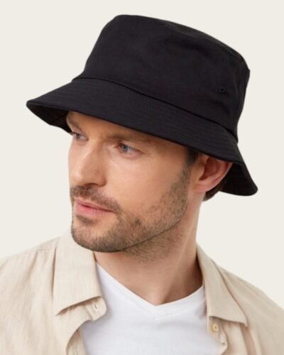 Mens Black Bucket Hat