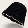 Black Crochet Bucket Hat