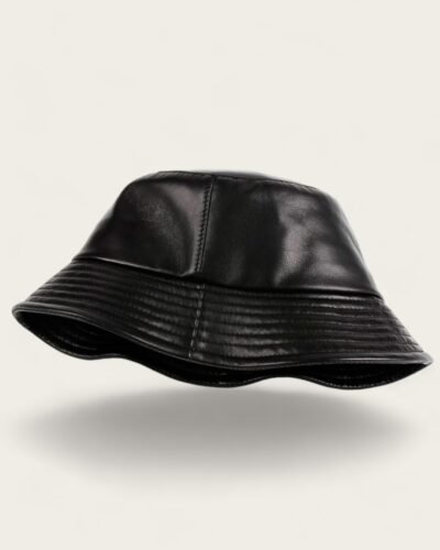 Black Leather Bucket Hat