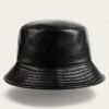 Black Leather Bucket Hat