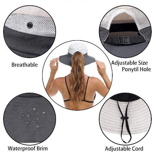 Black hat With Ponytail Hole