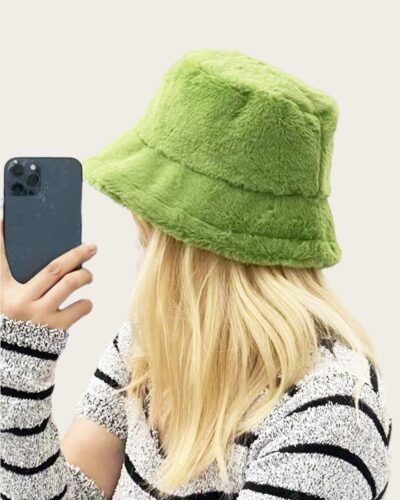 Green Fur Bucket Hat