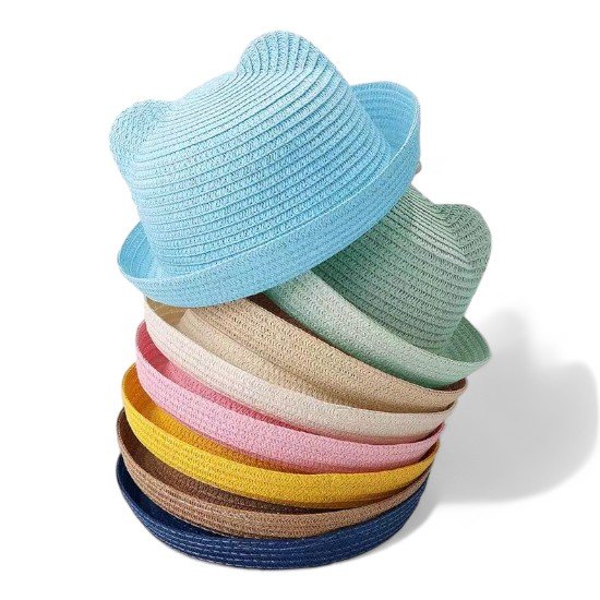 Kids Straw Bucket Hat