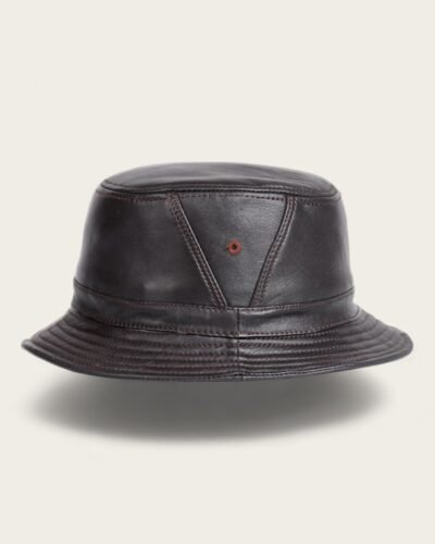 Mens Leather Bucket Hat