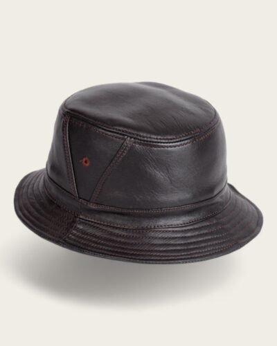 Mens Leather Bucket Hat