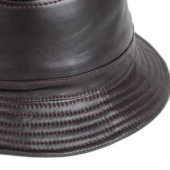 Mens Leather Bucket Hat