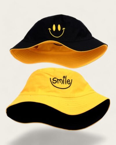 Smiley face bucket hat