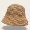 Straw Bucket Hat Womens