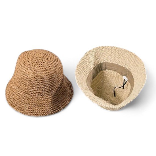 Straw Bucket Hat Womens