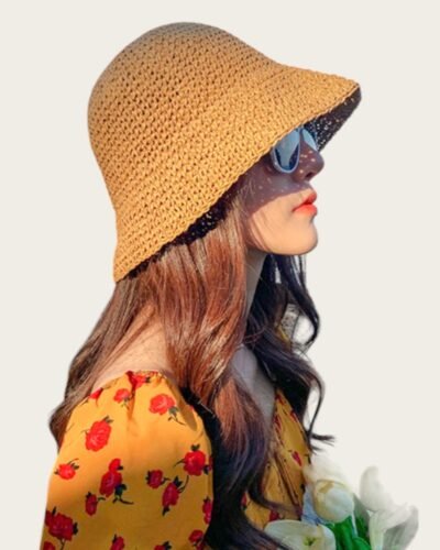 Straw Bucket Hat Womens