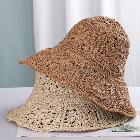 Straw Crochet Bucket Hat